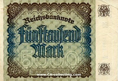 Photo 2 : REICHSBANKNOTE FÜNFTAUSEND (5000) MARK 2. Dezember...