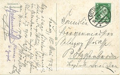 Photo 2 : SPREEWALD - AM DORFESRAND. Farbpostkarte. 1927 gelaufen...