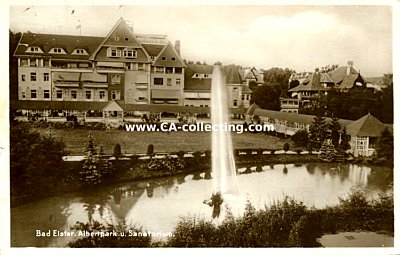 BAD ELSTER - ALBERTPARK UND SANATORIUM. Photopostkarte....