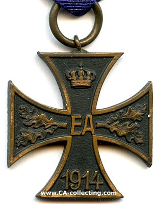 Photo 2 : KRIEGSVERDIENSTKREUZ 1914. Bronze. 30mm am Band für...