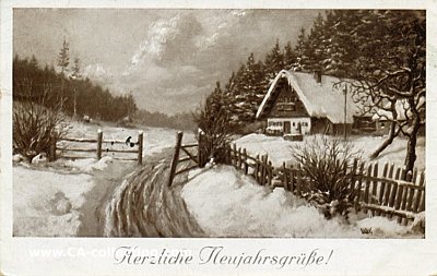 NEUJAHRS-POSTKARTE 'Herzliche Neujahrsgrüsse!'...