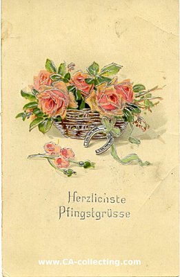 PFINGSTEN-POSTKARTE 'Herzliche Pfingstgrüsse'....