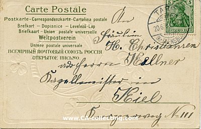 Photo 2 : PRÄGEDRUCK-GEBURTSTAGS-POSTKARTE 'Herzlichen...