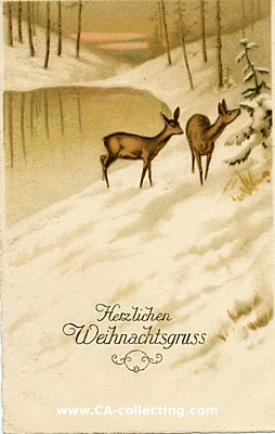 WEIHNACHTS-POSTKARTE 'Herzlichen Weihnachtsgruss' zwei...