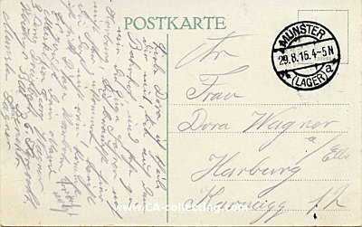 Photo 2 : FARB-POSTKARTE 'Munster-Lager'. 1916 aus Munster als...