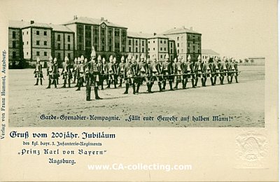 AUGSBURG. Photo-Postkarte 1898 'Garde-Grenadier-Kompanie...