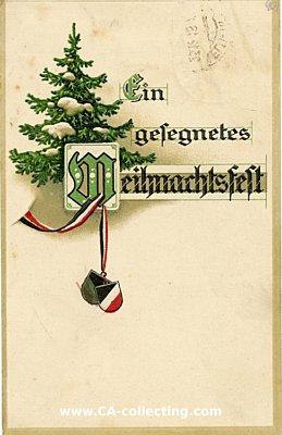 PRÄGEDRUCK-WEIHNACHTS-POSTKARTE 'Ein gesegnetes...