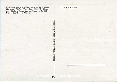 Photo 2 : FARB-POSTKARTE Fahne IV./Infanterie-Regiment Kaiser...