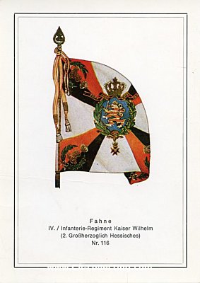 FARB-POSTKARTE Fahne IV./Infanterie-Regiment Kaiser...