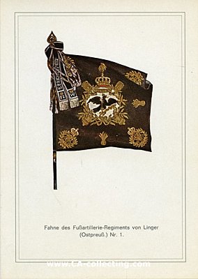 FARB-POSTKARTE Fahne des Fußartillerie-Regiments...