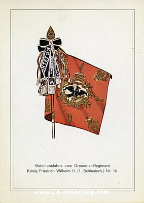 FARB-POSTKARTE Bataillonsfahne vom Grenadier-Regiment...