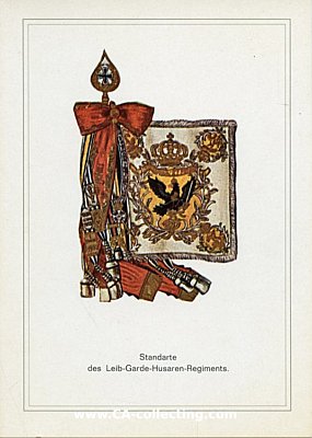 FARB-POSTKARTE Fahne des Leib-Garde-Husaren-Regiments....