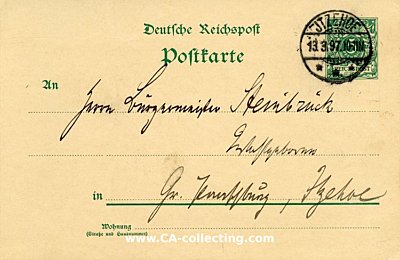 DEUTSCHES REICH - GANZSACHE-POSTKARTE - 5 PFENNIG 1897...