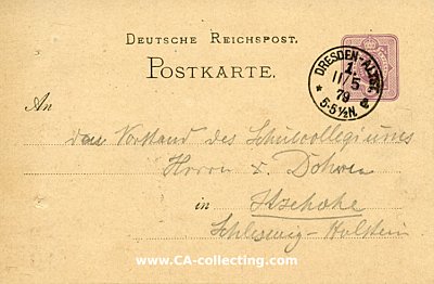 DEUTSCHES REICH - GANZSACHE-POSTKARTE - 5 PFENNIG 1879...