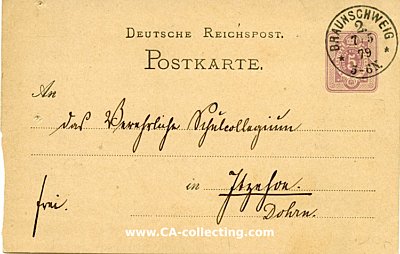 DEUTSCHES REICH - GANZSACHE-POSTKARTE - 5 PFENNIG 1879...