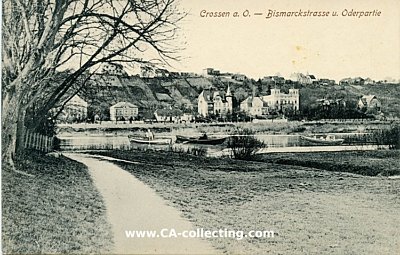 PHOTO-POSTKARTE CROSSEN a.O. - BISMARCKSTRASSE UND...