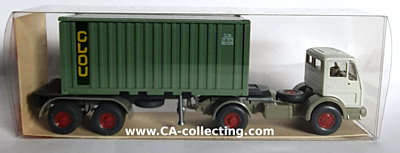 WIKING 526 - MB STAHL-CONTAINER SATTELZUG - CLOU. In...