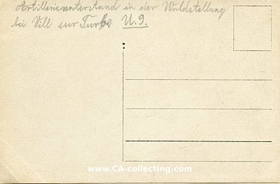 Foto 2 : PHOTO 9x14cm mit Betitelung: 'Artillerieunterstand in der...