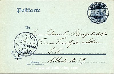 DEUTSCHES REICH - GANZSACHE-POSTKARTE - 2 PFENNIG...