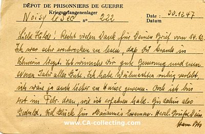 Photo 2 : KRIEGSGEFANGENEN-POSTKARTE 'Correspondance des...