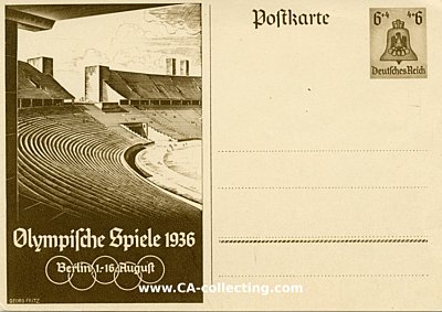 GANZSACHE-POSTKARTE 1936 für die Olympischen...