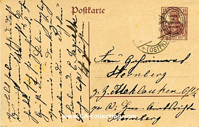 DEUTSCHES REICH - GANZSACHE-POSTKARTE - 15 PFENNIG...