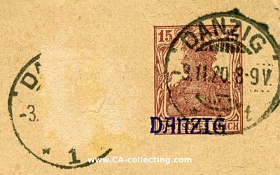 Photo 3 : DEUTSCHES REICH - GANZSACHE-POSTKARTE - 15 PFENNIG...