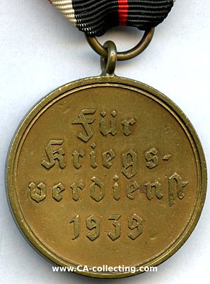 Photo 2 : KRIEGSVERDIENSTMEDAILLE 1939. Buntmetall 32mm am...