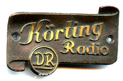 KÖRTING (Radio Werke) Grassau. Firmenplakette...