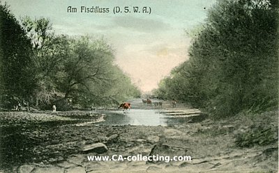 FARB-POSTKARTE 'Am Fischfluss - D.S.W.A.'....