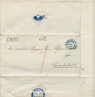 Foto 2 : PREUSSEN - MINISTERIAL-FALTBRIEF Berlin 26. Juni 1868 des...