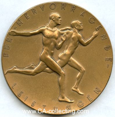 SPORTMEDAILLE IN BRONZE der Hansestadt Hamburg (von Rex)....