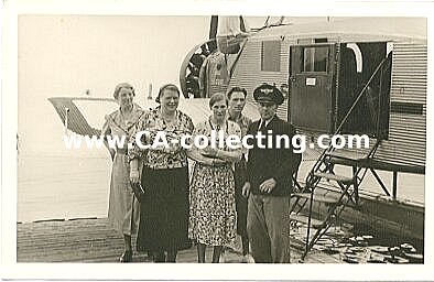 PHOTO 9x14cm: Lufthansa-Flugzeug Ju 52 mit Personal und...