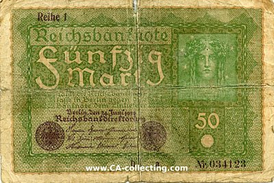 REICHSBANKNOTE FÜNFZIG (50) MARK 24. Juni 1919....