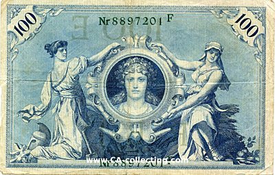 REICHSBANKNOTE EIN HUNDERT (100) MARK 7. Februar 1908....