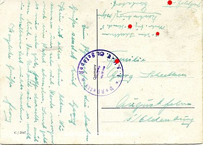 SS-FELDPOSTKARTE des SS-Sturmmannes Scheelken mit...