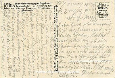 Photo 2 : KRIEGSMARINE-LIEDER-POSTKARTE '...denn wir fahren gegen...