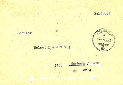 FELDPOST-BRIEFUMSCHLAG vom 4. März 1944 mit...