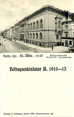 BERLIN - KRIEGS-AKADEMIE - DOROTHEENSTRASSE....