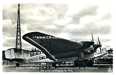 PHOTO-POSTKARTE 'Junkers Großflugzeug G 38 D 2500...