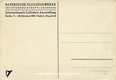 Foto 2 : BAYERISCHE FLUGZEUGWERKE AG AUGSBURG. Farbpostkarte zur...