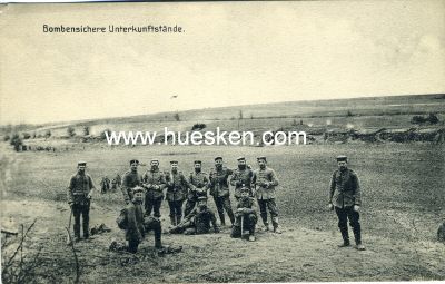 PHOTO-POSTKARTE 'Bombensichere Unterkunftsstände'....