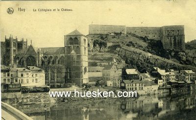 PHOTO-POSTKARTE HUY 'La Collegiale et la Chateau'. 1916...