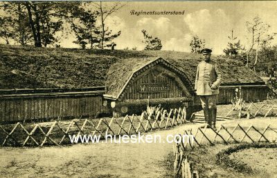 PHOTO-POSTKARTE 'Regimentsunterstand'. Verlag...