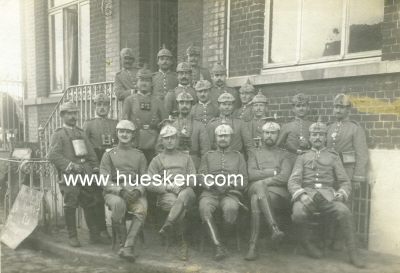 PHOTO 13x9cm: Gruppenaufnahme von Ulanen in feldgrauen...