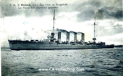 PHOTO-POSTKARTE 'S.M.S. Rostock, am 1. Juni 1916 im...