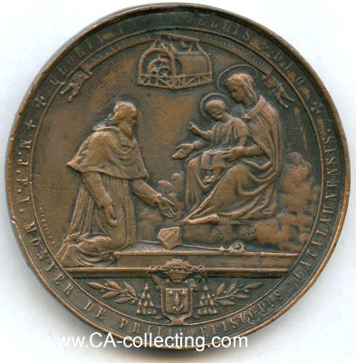 TAUFMEDAILLE 1862. Bronzeguß 58mm. Biblische...