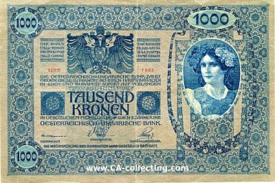 ÖSTERREICH. TAUSEND (1000) KRONEN 2. Jänner...