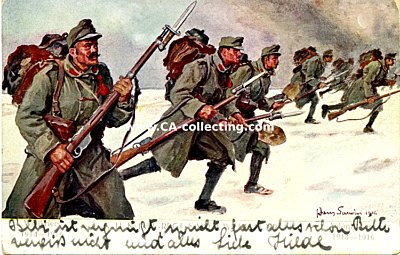 FARB-POSTKARTE 'Weltkrieg 1914-1916: K.u.K. Inft.-Regt....