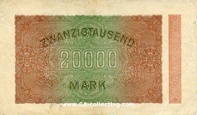 Foto 2 : REICHSBANKNOTE ZWANZIGTAUSEND (20.000) MARK 20. Februar...